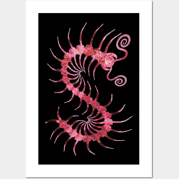 Electric Red Centipede Wall Art by IgorAndMore